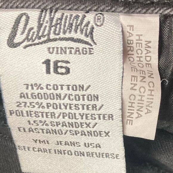 CALIFORNIA VINTAGE Women’s Faded Black Jeans‎ Size 16 Inseam 28” - Picture 8 of 11